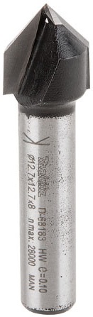 Фреза пазовая V-образная 90° 12.7х12.7, S8, 2T Makita D-68183