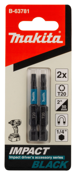 Насадка Impact Black T20, 50 мм, E-form (MZ), 2 шт. Makita B-63781