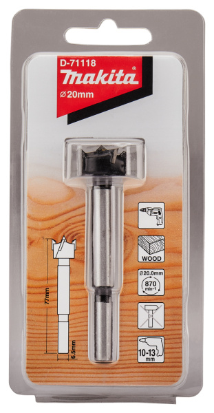 Сверло Форстнера STANDARD 20х77 мм Makita D-71118