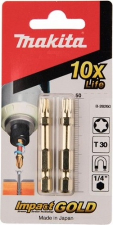 Насадка Impact Gold T30, 50 мм, E-form (MZ), 2 шт. Makita B-28260