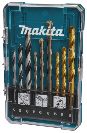 Набор сверл по камню, дереву и металлу, 9 шт Makita D-71962