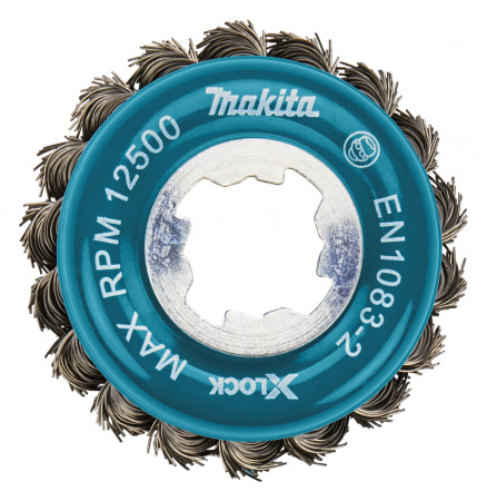Щетка проволочная чашечная X-lock (d80 мм, толщ. проволоки 0,5 мм, пучки) Makita D-73330