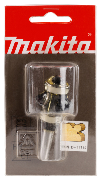 Фреза кромочная фигурная 6.35R, 28.58х15.88, S8, 2T Makita D-11710