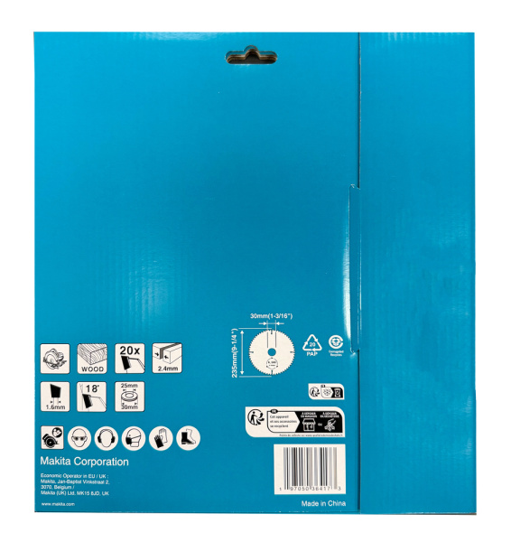 Диск пильный для дерева 235x30/25x2.4, 20T, 18G Makita D-81480