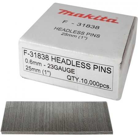 Штифты стальные 23AWG, 25х0.6х0.6 мм, 10000 шт. Makita F-32155