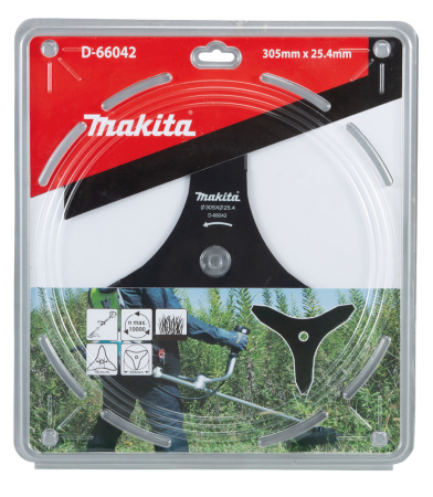 Нож для густой поросли 305x25.4, 3T Makita D-66042