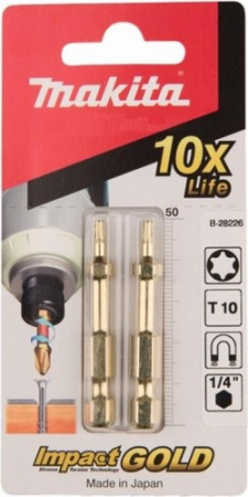 Насадка Impact Gold T10, 50 мм, E-form (MZ), 2 шт. Makita B-28226