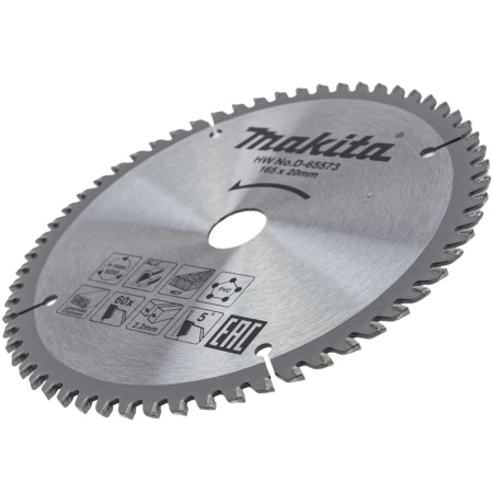 Пильный диск для алюминия, 165x20 мм, 60T Makita D-65573