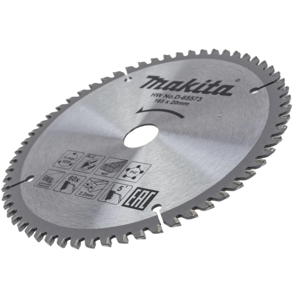 Пильный диск для алюминия, 165x20 мм, 60T Makita D-65573