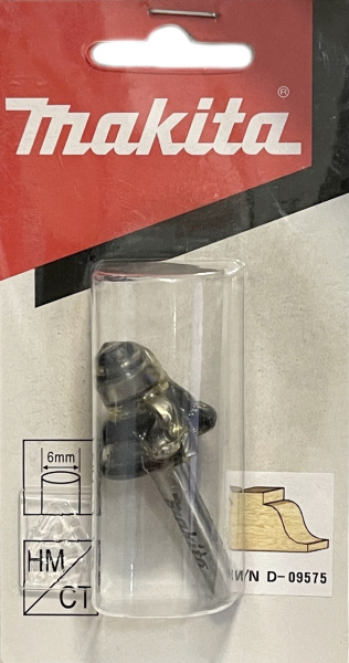 Кромочная калевочная фреза 2.5R, 23.53х10, S6, 2T Makita D-09575