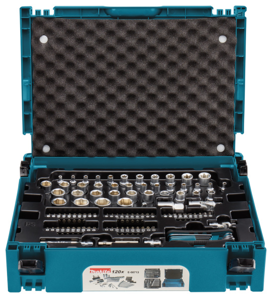 Набор ключей, головок, бит 120 шт. Makita E-08713