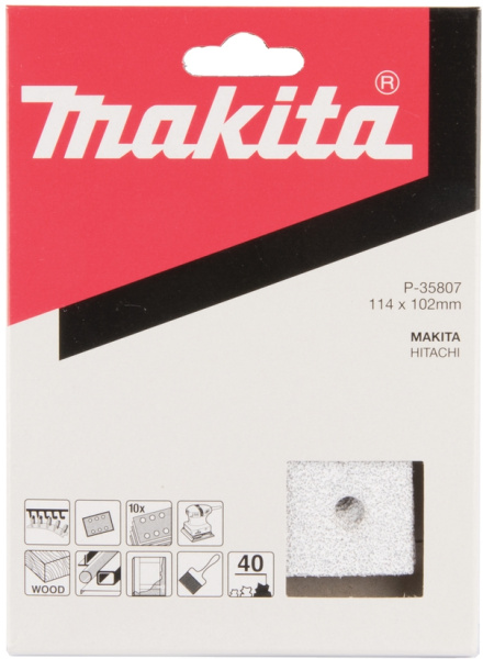 Шлифовальная бумага 114х102 мм, K40, 10 шт Makita P-35807