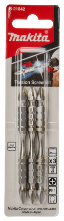 Насадка двусторонняя Silver Torsion, PH1, 85 мм, E-form (MZ), 3 шт Makita B-21842