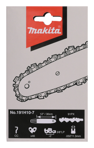 Цепь, длина 30 см/12, шаг 3/8, паз 1.3 мм, звеньев 46, 91PX Makita 191H10-7