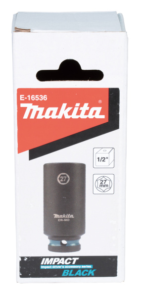 Ударная торцовая головка Impact Black 1/2, 27x81,5 мм Makita E-16536