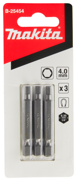 Насадка HEX4.0, 50 мм, E-form (MZ), 3 шт Makita B-25454