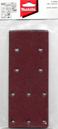 Бумага шлифовальная  на липучке 100x240 мм, P80, 10 шт. Makita P-42880