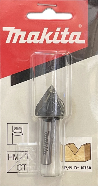 Фреза пазовая V-образная 60° 19.05х20.64, S8, 2T Makita D-10768