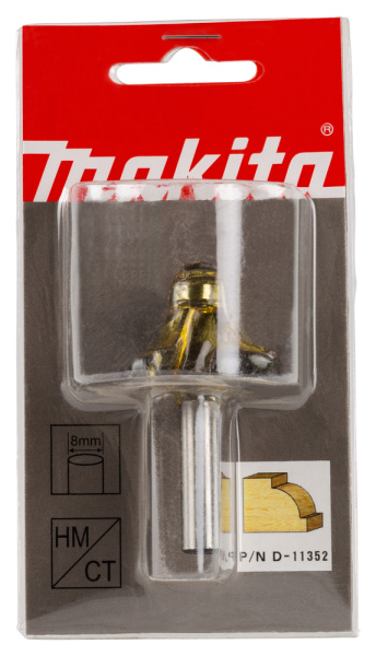 Кромочная калевочная фреза 9.53R, 31.75х15.88, S8, 2T Makita D-11352