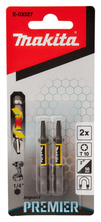 Насадка Impact Premier T10, 50 мм, E-form (MZ), 2 шт. Makita E-03327