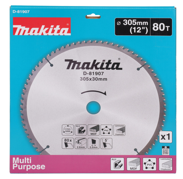 Пильный диск универсальный 305x30x2.8, 80T, 5G Makita D-81907