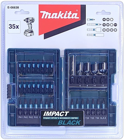 Набор насадок IMPACT BLACK, 35 шт. Makita E-06638