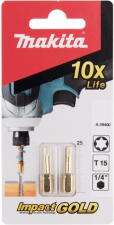 Насадка Impact Gold T15, 25 мм, C-form, 2 шт Makita B-28400