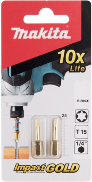 Насадка Impact Gold T15, 25 мм, C-form, 2 шт Makita B-28400