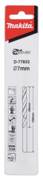 Сверло по металлу HSS-GS 7x109 Makita D-77833