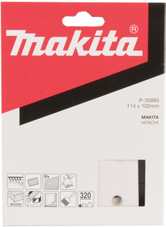 Шлифовальная бумага 114х102 мм, K320, 10 шт Makita P-35885