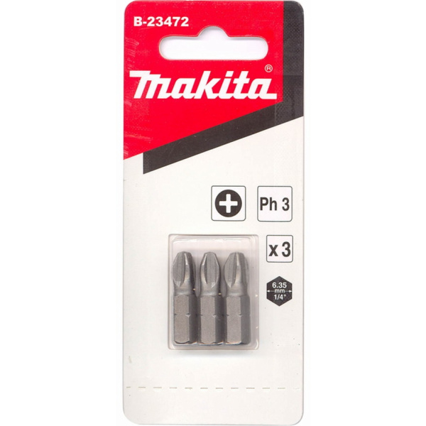 Бита PH3, 25 мм, C-form, 3 шт Makita B-23472