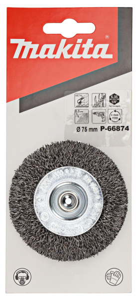 Дисковая проволочная щётка 75 мм, 1/4" E-form  Makita P-66874