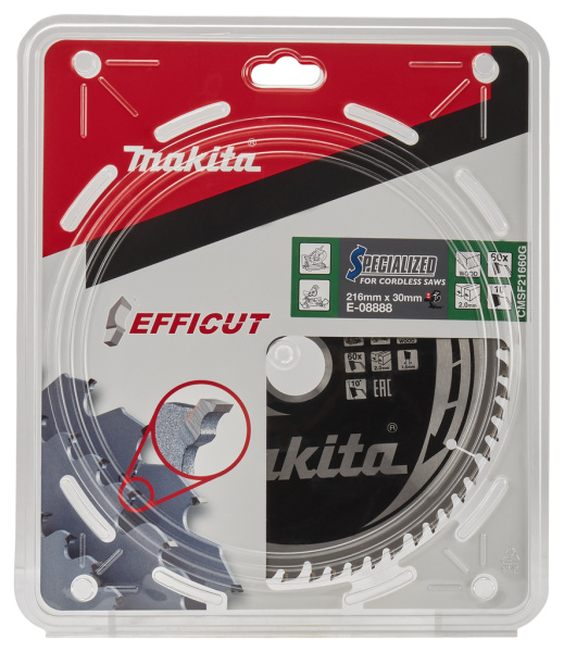 Пильный диск для дерева EFFICUT, 216x30х2.0, 60T, 10G Makita E-08888