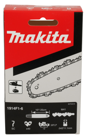 Цепь, длина 25 см/10, шаг 3/8 LP, паз 1.1 мм, 40T, 90PX Makita 1914F1-6