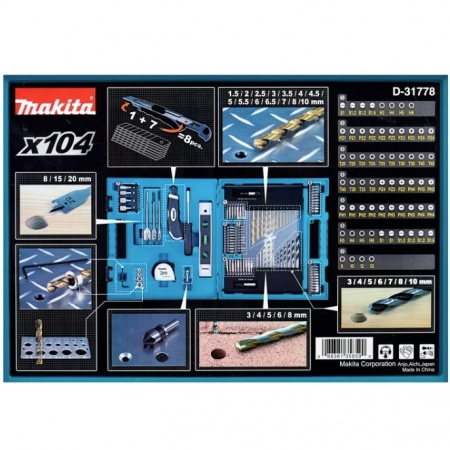 Набор оснастки MACCESS, 104 шт Makita D-31778