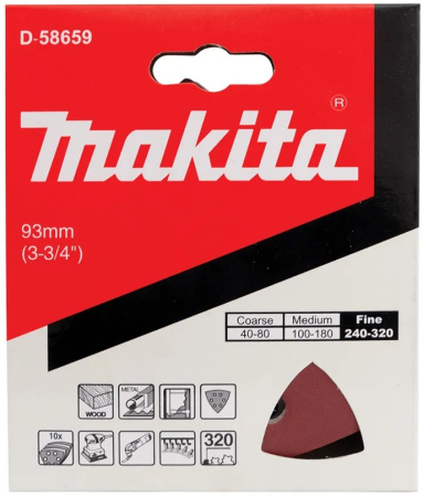 Бумага шлифовальная дельта 94 мм, A320, 10 шт Makita D-58659