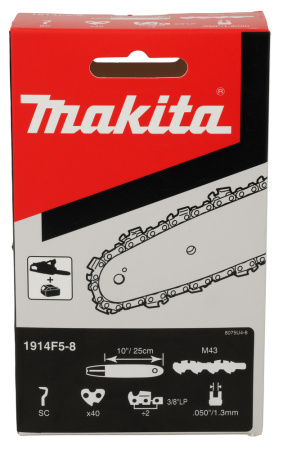 Цепь, длина 25 см/10, шаг 3/8 LP, паз 1.3 мм, 40T, 90PX Makita 1914F5-8