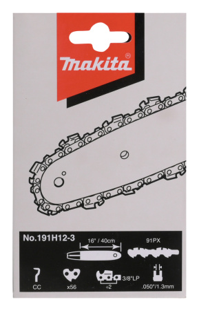 Цепь, длина 40 см/ 16, шаг 3/8, паз 1,3 мм, звеньев 56, 91PX Makita 191H12-3