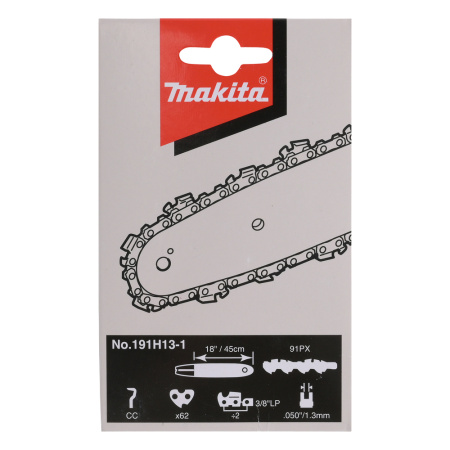 Цепь, длина 45см/18, шаг 3/8, паз 1.3 мм, звеньев 62, 91PX  Makita 191H13-1