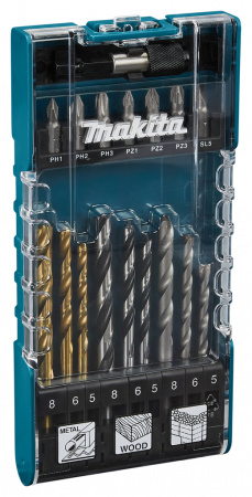 Набор насадок и сверл, 17 шт Makita D-74887