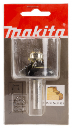 Кромочная калевочная фреза 6.35R, 38.1х17.46, S8, 2T Makita D-11623