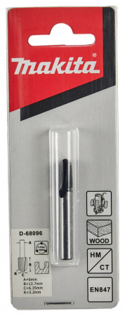 Фреза пазовая галтельная 3.2R, 6.35х12.7, S6, 2T Makita D-68096