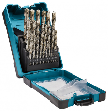 Набор сверл по металлу HSS-G (1-13 мм,  шаг 0.5 мм) 25 шт Makita D-67555