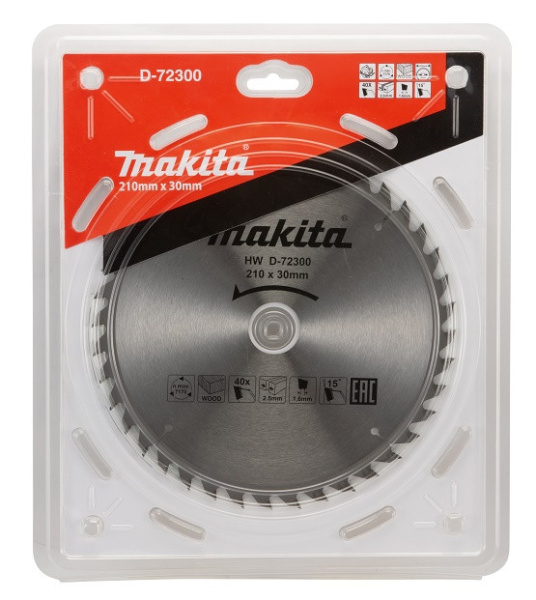 Пильный диск для дерева 210х30х40T Makita D-72300