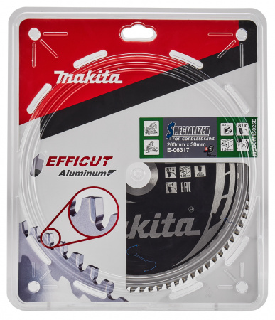 Пильный диск для алюминия EFFICUT, 260x30х1.85, 81T, -3G Makita E-06317